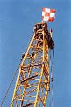 airfield safety flag on crane