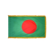 Bangladesh indoor flag with fringe