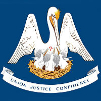 Louisiana flag, pelican crest