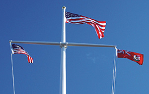 Nautical Flagpole with yardarm