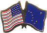 Alaska friendship flag lapel pin