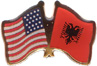 Albania / USA friendship flag lapel pin