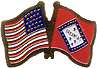 Arkansas friendship flag lapel pin
