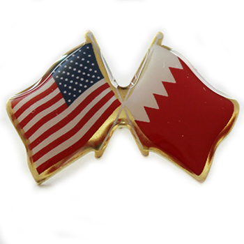Bahrain USA friendship flag lapel pin USA made