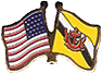 Brunei / USA crossed flag lapel pin
