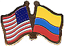Colombia / USA friendship flag lapel pin