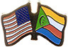 Comoros / USA friendship flag lapel pin