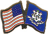 Connecticut / USA friendship flag lapel pin