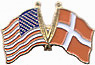 Denmark / USA friendship flag lapel pin