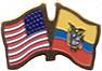 Ecuador / USA friendship flag lapel pin