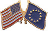 European Union, USA lapel pin