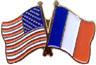 France / USA friendship flag lapel pin
