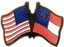 Georgia / USA friendship flag lapel pin