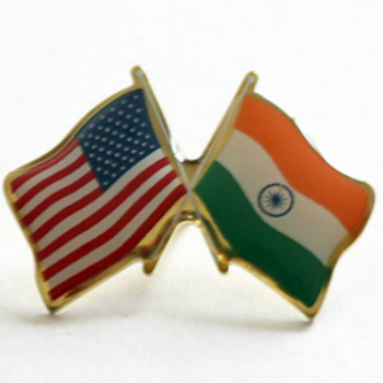 India USA flag lapel pin, USA made