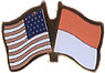 Indonesia / USA friendship flag lapel pin