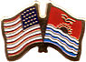 Kirabati / USA friendship flag lapel pin