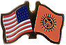 Kyrgyzstan / USA friendship flag lapel pin