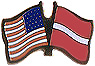 Latvia / USA friendship flag lapel pin