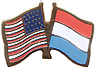 Luxembourg / USA friendship flag lapel pin