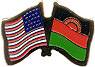 Malawi / USA friendship flag lapel pin