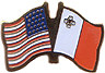 Malta / USA friendship flag lapel pin