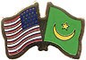 Mauritania / USA friendship flag lapel pin