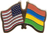 Mauritius / USA friendship flag lapel pin