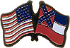 Mississippi friendship flag lapel pin
