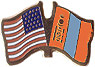 Mongolia / USA friendship flag lapel pins