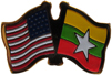 Myanmar / USA friendship flag lapel pin
