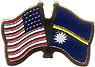 Nauru / USA friendship flag lapel pin