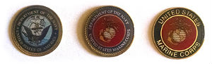 Navy, Marines, Coast Guard pins, USA made