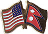 Nepal / USA friendship flag lapel pin