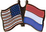 Netherlands / USA friendship flag lapel pin
