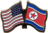 North Korea / USA friendship flag lapel pin