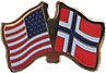 Norway / USA friendship flag lapel pin