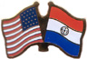 Paraguay / USA friendship flag lapel pin