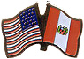 Peru / USA friendship flag lapel pin