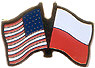 Poland / USA friendship flag lapel pin