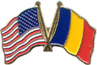 Romania / USA friendship flag lapel pin