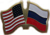 Russia / USA friendship flag lapel pin