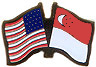 Singapore / USA friendship flag lapel pin