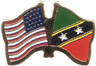 St. Kitts & Nevis / USA friendship flag lapel pin