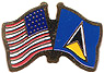 St. Lucia / USA friendship flag lapel pin