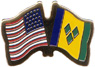 St. Vincent & Grenadines / USA flag lapel pin