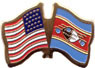 Swaziland / USA friendship flag lapel pin