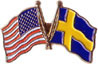 Sweden / USA friendship flag lapel pin
