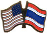 Thailand / USA friendship flag lapel pin