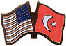 Turkey / USA friendship flag lapel pin