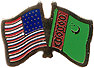 Turkmenistan / USA friendship flag lapel pin